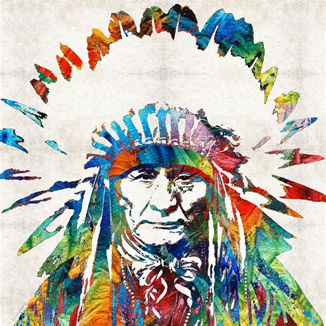 Native American Art - Chief - By Sharon Cummings Painting by Sharon Cummings - Fine Art America