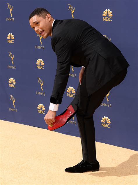 Trevor Noah Gets a Sticker Stuck on His Louboutins at the Emmy Awards ...