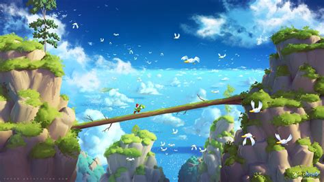 ArtStation - Yoshi's Island Remastered concept art : the cliffs