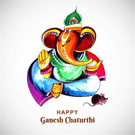 Happy Ganesh Chaturthi Indian Festival Colorful Poster 1249018 Vector Art at Vecteezy