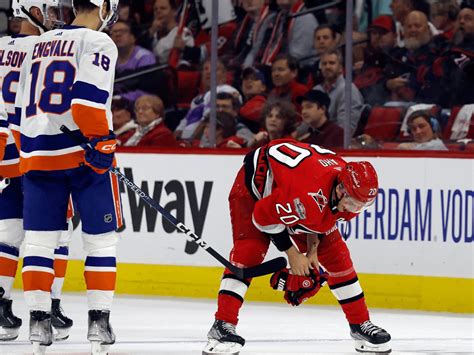 WATCH: Sebastian Aho left BLOODIED on ice following hit on face during ...