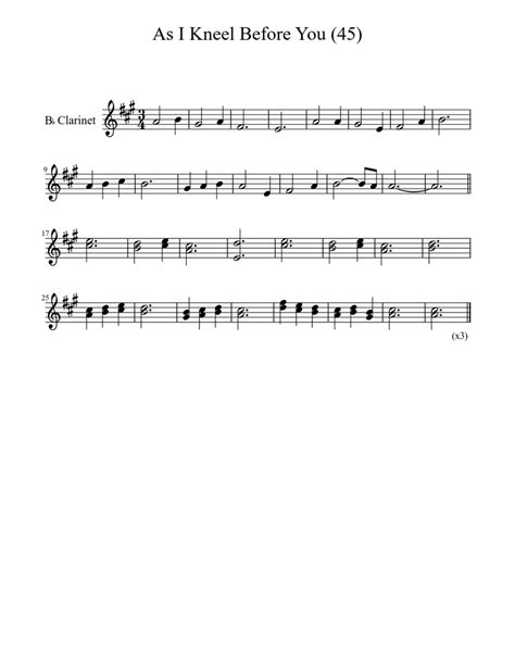 As I Kneel Before You (45) Sheet music for Clarinet (Solo) | Musescore.com