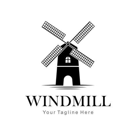 windmill logo vector 10030551 Vector Art at Vecteezy