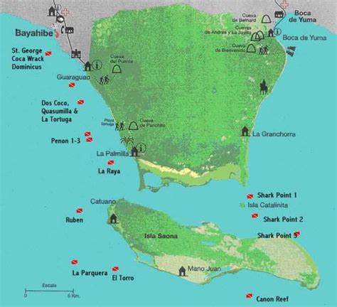 Map of La Isla Saona, Dominican Republic | Saona island, Fishing ...