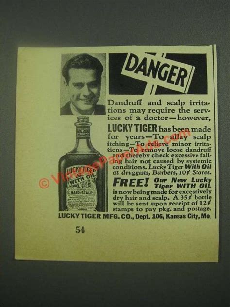 1939 Lucky Tiger Hair Tonic Ad - Danger-DZ0184