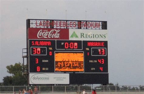 USA - University of South Alabama Jaguars - football stadium scoreboard ...