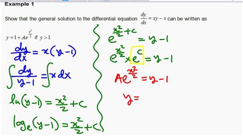 Solving separable differential equations (Part 1) - YouTube