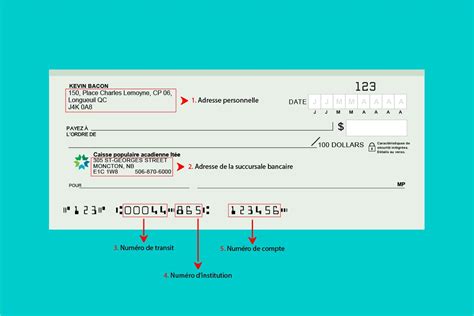 Votre spécimen de chèque de la Caisse populaire acadienne (UNI)