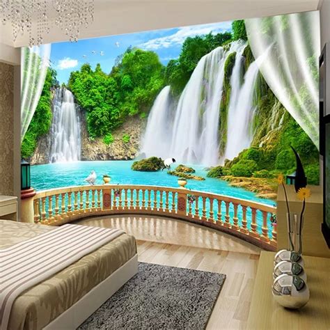 Waterfall Wallpaper Waterfall Wall Mural Nature Forest - Etsy