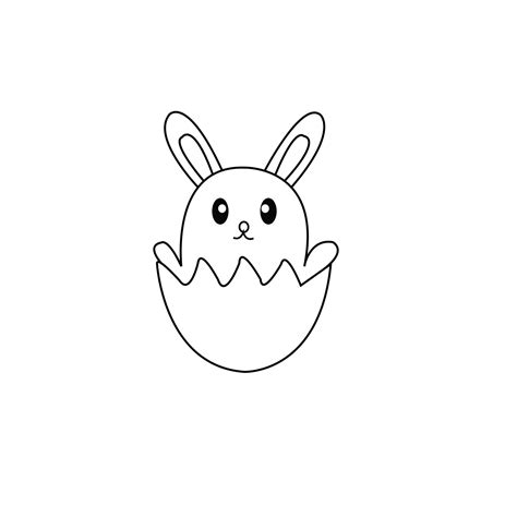 Cute vector bunny outline illustration art 17264849 Vector Art at Vecteezy