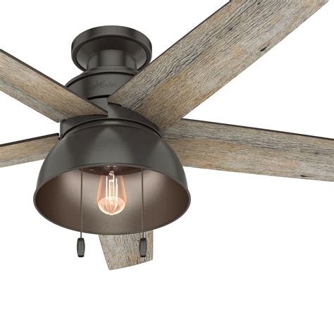 Hunter Fan 52 inch Low Profile Noble Bronze Indoor Ceiling Fan with Light Kit | eBay