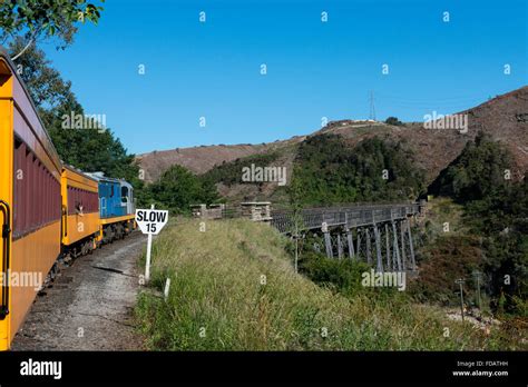 New Zealand, Dunedin, Dunedin Railways Taieri Gorge scenic train Stock Photo - Alamy