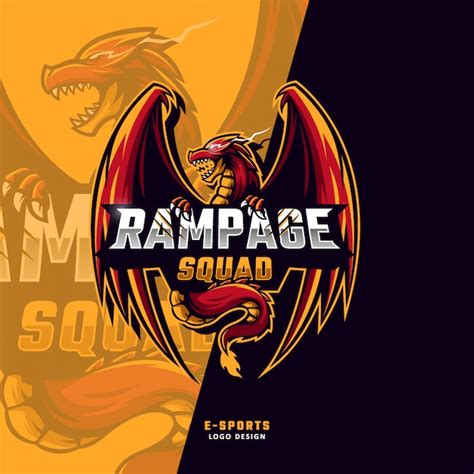 Rampage squad esport logo | Premium Vector