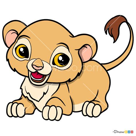 How to Draw Baby Lion, Baby Animals