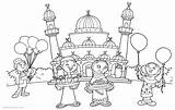 Ramadan Coloring Pages People At The Mosque  Free Printable sketch template