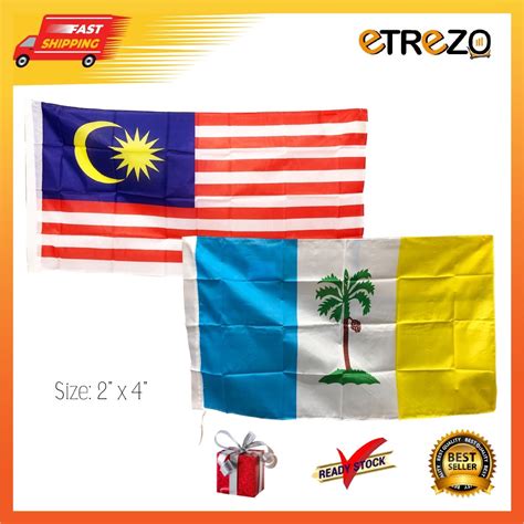 Bendera Malaysia / Bendera Penang Flag (2'x 4') (Ready Stock) | Shopee ...