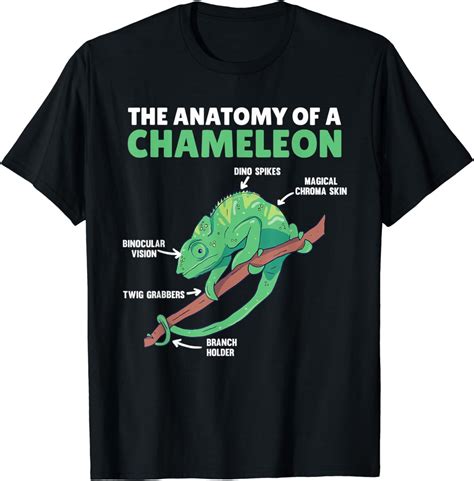 Funny Explanation Of A Chameleon Anatomy of a Chameleon T-Shirt ...