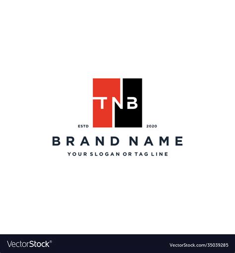 Letter tnb square logo design Royalty Free Vector Image