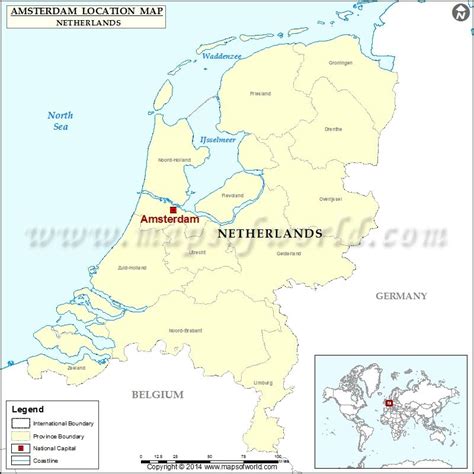 Where is Amsterdam | Location of Amsterdam in Netherlands Map | Netherlands map, Amsterdam ...