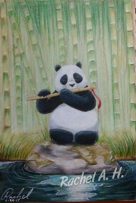 Panda Playing a Bamboo Flute | Art Amino