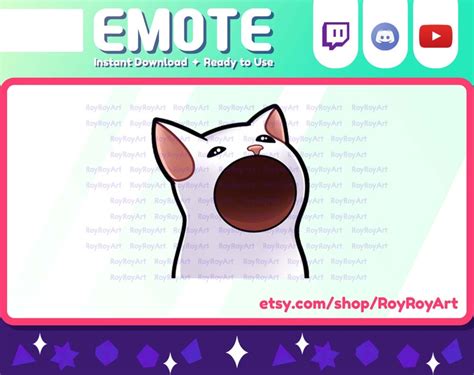 Twitch Emote White Cat Meme Pog Pop Cat | Etsy