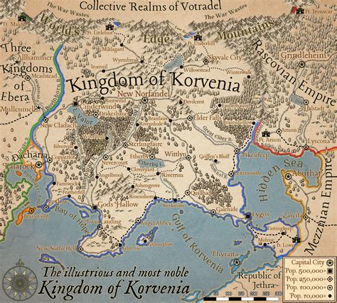 The map of the Victorian/steampunk Kingdom of Korvenia! Meant to evoke ...