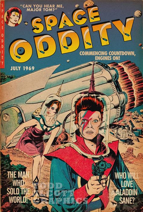 David Bowie Space Oddity Sci-Fi Comic Book Mashup | Etsy