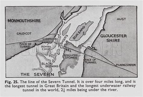 Map of the Severn Tunnel stock image | Look and Learn