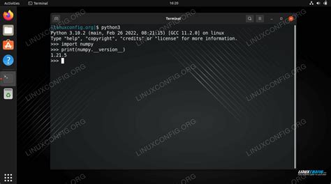 Install Numpy on Ubuntu 22.04 Jammy Jellyfish Linux - LinuxConfig