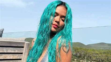 Karol G With Blue Hair