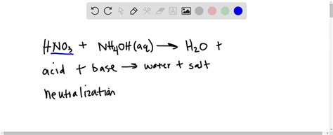 ⏩SOLVED:Mixing nitric acid (HNO 3 ) and aqueous ammonium hydroxide… | Numerade