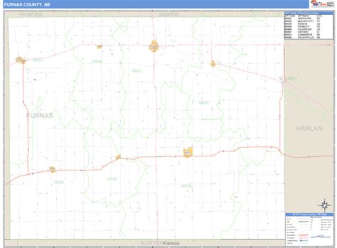 Furnas County, Nebraska Zip Code Wall Map | Maps.com.com