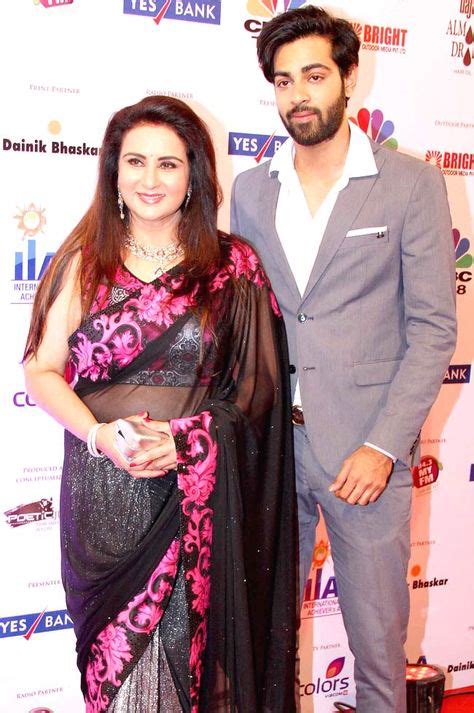 Poonam Dhillon with son Anmol Thakeria at International Indian Achievers awards. #Style # ...