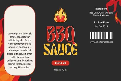 BBQ Sauce Labels Template - 7+ Free - label template