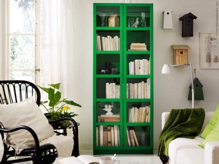 Green & yellow {ikea bookcases}