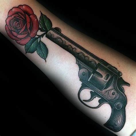 40 Cool Guns And Roses Tattoo Designs for Men