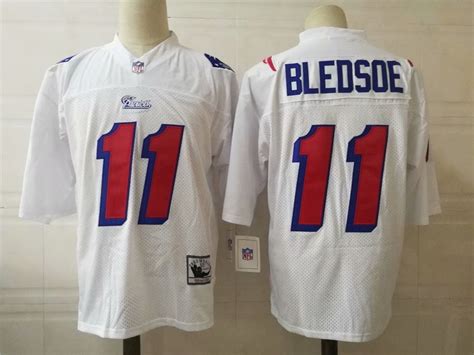 Men's New England Patriots Drew Bledsoe White Throwback Jersey Stitched