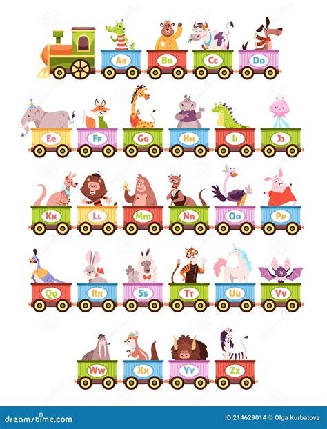 Alphabet Train Cartoon Vector | CartoonDealer.com #29347023