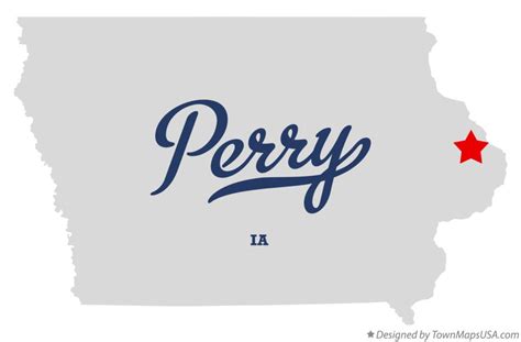 Map of Perry, Jackson County, IA, Iowa