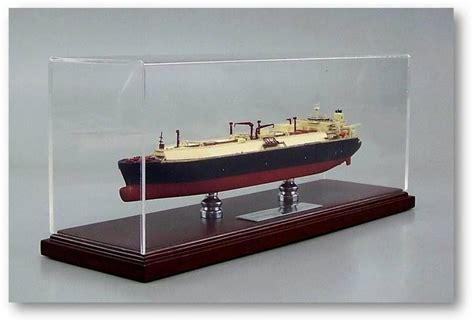 Ship Display Cases - Mahogany & Acrylic - Custom Acrylic Cases