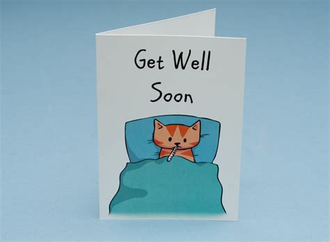 Items similar to Get Well Soon Cat Card on Etsy