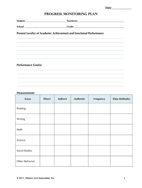 Fillable Online Progress Monitoring Plan.docx Fax Email Print - pdfFiller