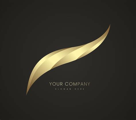 Premium Vector | Smooth premium logo design on dark background golden logo style in abstract ...