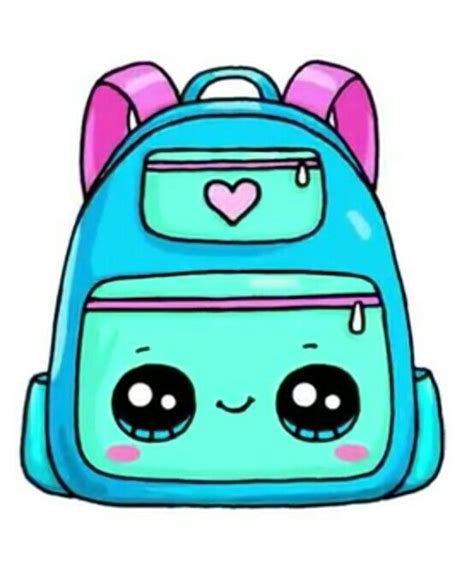 Backpack Kawaii Girl Drawings, Cute Food Drawings, Cute Animal Drawings Kawaii, Cute Cartoon ...
