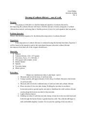 decomposition of sodium chlorate.doc - Decomposition of Sodium Chlorate Mass Moles and the ...