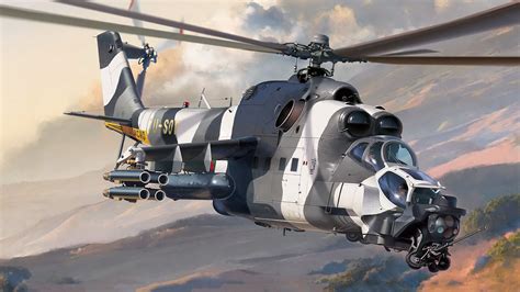 Download Attack Helicopter Aircraft Helicopter Military Mil Mi-24 HD Wallpaper