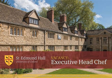 St Edmund Hall in Oxford Seeking an Exceptional Head Chef - MYA Consulting