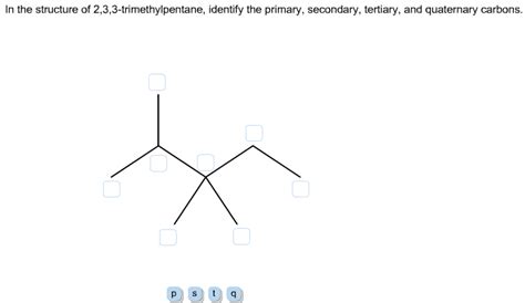 Solved In the structure of 2,3,3-trimethylpentane, identify | Chegg.com