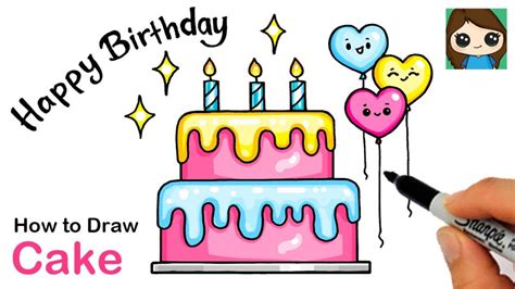 20 Easy Birthday Cake Drawing Ideas - How to Draw