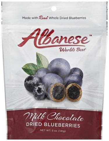 Albanese Dried, Milk Chocolate Blueberries - 5 oz, Nutrition ...